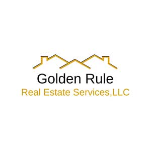 Yellow and black real estate logo